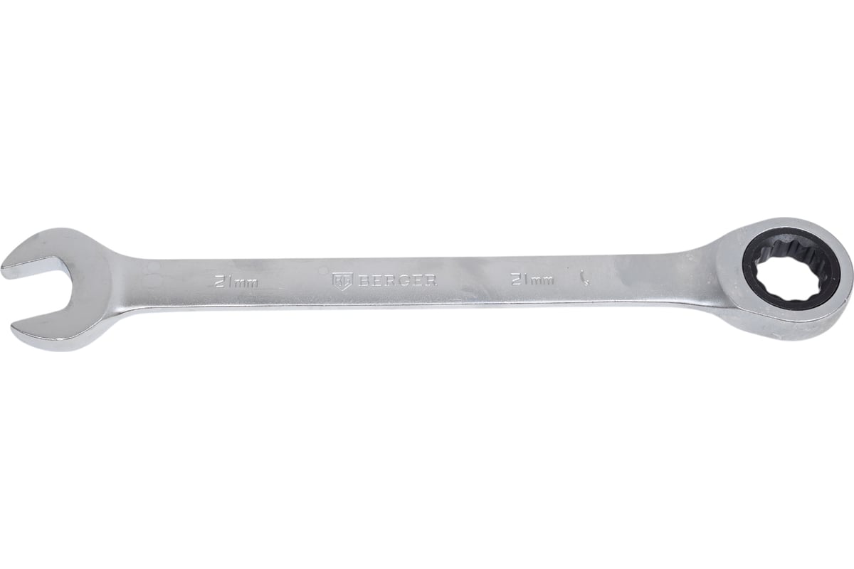 Ключ комбинированный трещоточный 21мм BERGER BG1106