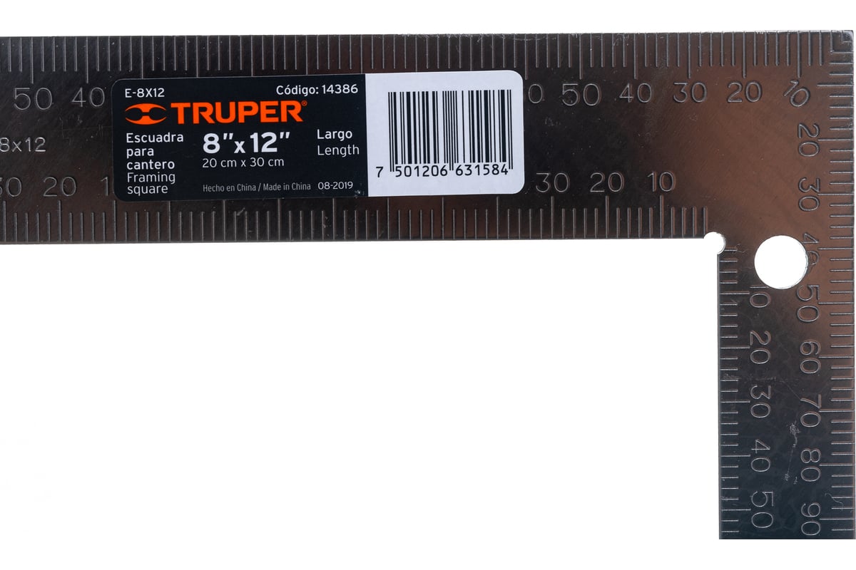 Угольник измерительный 8х12" (200*300мм) E-8X12 14386//TRUPER