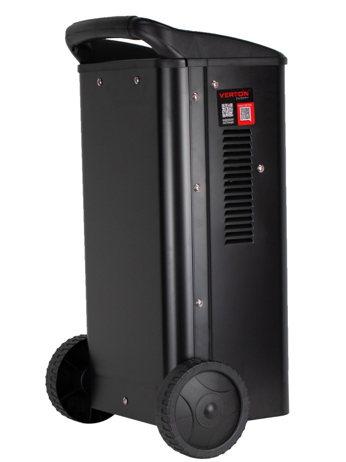 Пуско-зарядное устройство VERTON Energy SC-320 (напр.сети 230/50 В/Гц,напр.АКБ 12/24В,емкость зар. АКБ (мин/макс)20-500 Ач,макс. ток зарядки/запуска 45А/240А,WET,12В потр.мощн.1,92/3,84кВт,5 реж. зар,IP20)