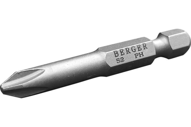 Биты магнитные PH2x50мм, 2 шт, S2, BERGER