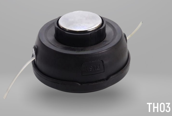 Головка триммерная TH03 VERTON GARDEN М10*1,25 LH (полуавтомат, быстрозажимная, М10*1,25 LH; Ø лески 2-3 мм, кнопка металл, в компл. переходники М8*1,25 LH; М12*1,5; винт М8-М10*1,25 LH, повышенная прочность, PA)