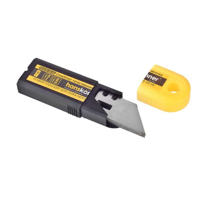 Лезвия трапециевидные, 10шт, оксид., SK5 сталь, для HK1076-08-06, Hanskonner