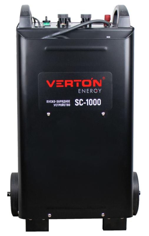 Пуско-зарядное устройство VERTON Energy SC-1000 ДУ (напр.сети 380/50 В/Гц,напр.АКБ 12/24В,емкость зар. АКБ (мин/макс)20-1300 Ач,ток зар/зап. 100A/1000А,WET,12В потр.мощн.0,6/12кВт,8 реж. зар,IP20, пульт ДУ)