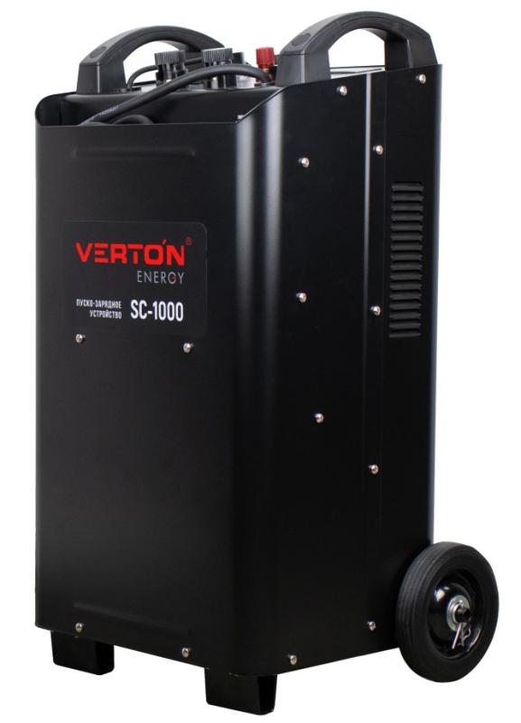 Пуско-зарядное устройство VERTON Energy SC-1000 ДУ (напр.сети 380/50 В/Гц,напр.АКБ 12/24В,емкость зар. АКБ (мин/макс)20-1300 Ач,ток зар/зап. 100A/1000А,WET,12В потр.мощн.0,6/12кВт,8 реж. зар,IP20, пульт ДУ)