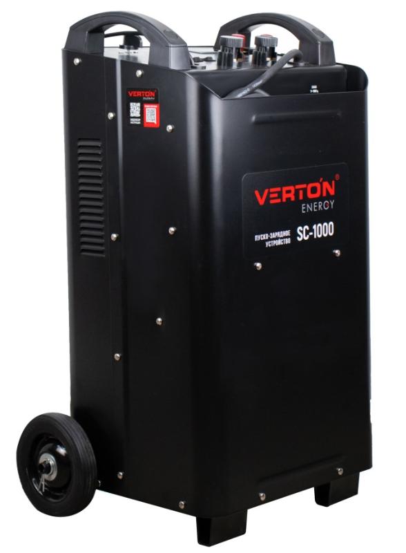 Пуско-зарядное устройство VERTON Energy SC-1000 ДУ (напр.сети 380/50 В/Гц,напр.АКБ 12/24В,емкость зар. АКБ (мин/макс)20-1300 Ач,ток зар/зап. 100A/1000А,WET,12В потр.мощн.0,6/12кВт,8 реж. зар,IP20, пульт ДУ)