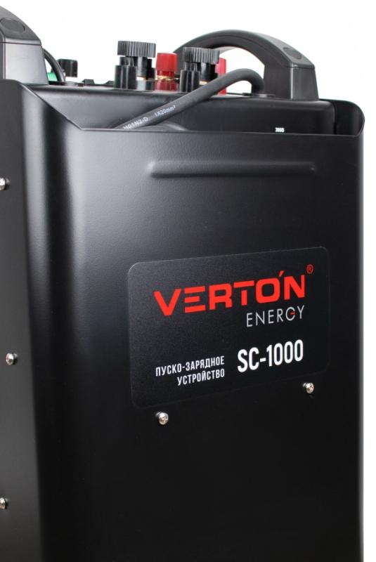 Пуско-зарядное устройство VERTON Energy SC-1000 ДУ (напр.сети 380/50 В/Гц,напр.АКБ 12/24В,емкость зар. АКБ (мин/макс)20-1300 Ач,ток зар/зап. 100A/1000А,WET,12В потр.мощн.0,6/12кВт,8 реж. зар,IP20, пульт ДУ)