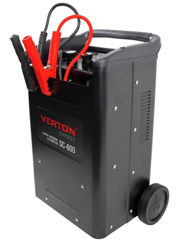 Пуско-зарядное устройство VERTON Energy SC- 600 (напр.сети 230/50 В/Гц,напр.АКБ 12/24В,емкость зар. АКБ (мин/макс) 20-1000 Ач,макс.ток зар./зап. 90А/600А,WET,12В потр.мощн.3,6/7,2кВт,6 реж. зар,IP20)