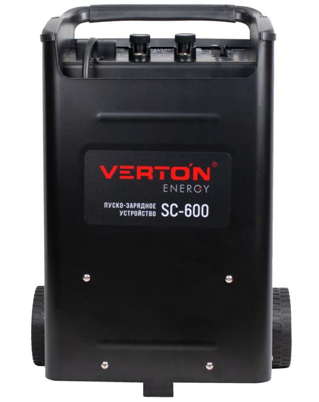 Пуско-зарядное устройство VERTON Energy SC- 600 (напр.сети 230/50 В/Гц,напр.АКБ 12/24В,емкость зар. АКБ (мин/макс) 20-1000 Ач,макс.ток зар./зап. 90А/600А,WET,12В потр.мощн.3,6/7,2кВт,6 реж. зар,IP20)