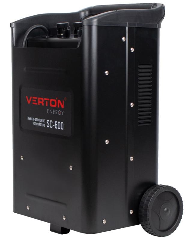 Пуско-зарядное устройство VERTON Energy SC- 600 (напр.сети 230/50 В/Гц,напр.АКБ 12/24В,емкость зар. АКБ (мин/макс) 20-1000 Ач,макс.ток зар./зап. 90А/600А,WET,12В потр.мощн.3,6/7,2кВт,6 реж. зар,IP20)