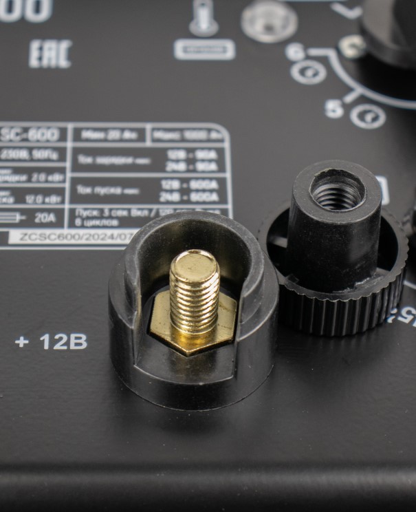 Пуско-зарядное устройство VERTON Energy SC- 600 (напр.сети 230/50 В/Гц,напр.АКБ 12/24В,емкость зар. АКБ (мин/макс) 20-1000 Ач,макс.ток зар./зап. 90А/600А,WET,12В потр.мощн.3,6/7,2кВт,6 реж. зар,IP20)