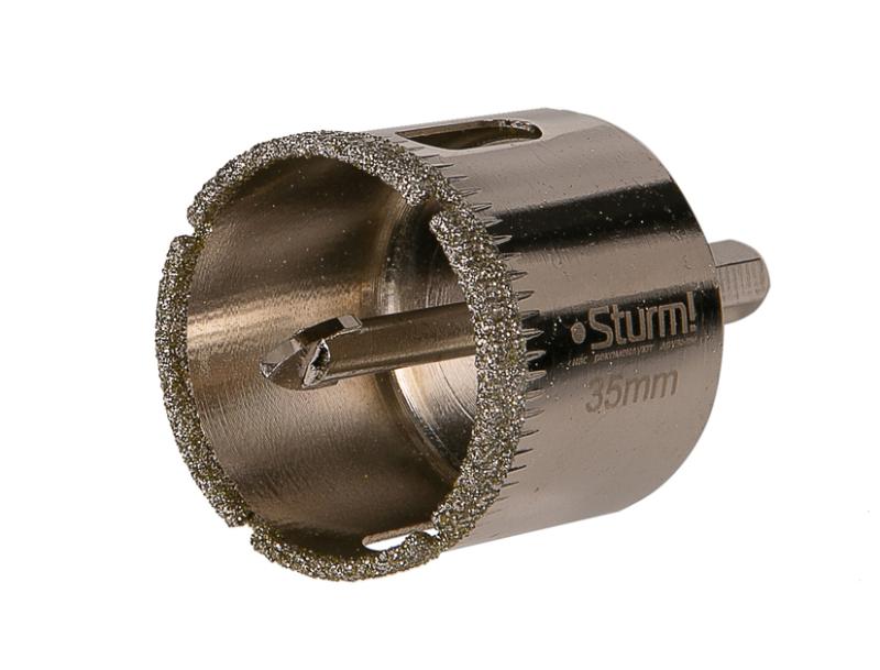 Коронка алмазн. По керам. Плитке и стеклу 35 х 55 мм с центрир. Сверл. Sturm!