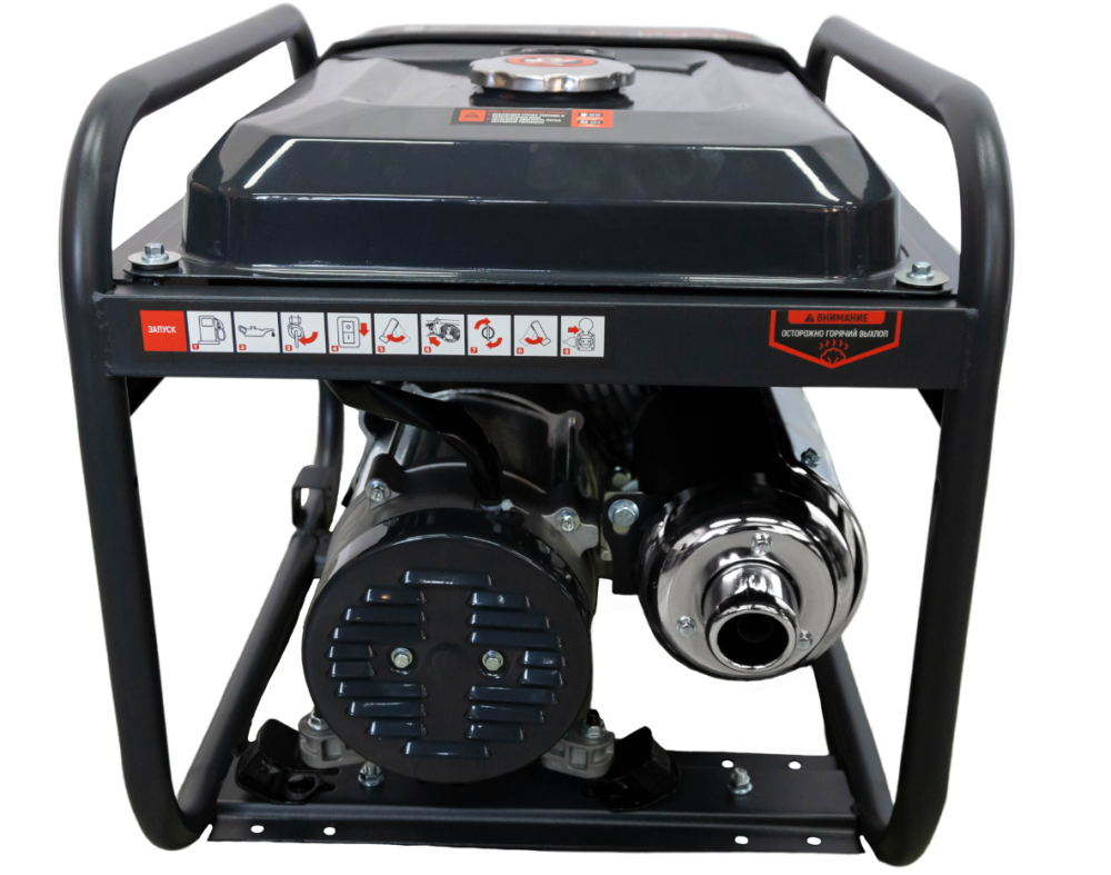 Генератор бензиновый VERTON POWER GG3900 (2,8/3,2 кВт, 230В, 7л.с., 212 см3, Цифр. дисплей (вольтметр, частота, моточасы), хром. теплоизолятор глушителя, ручной старт, DC 12В,  розетки 2*16А, бак 12л)