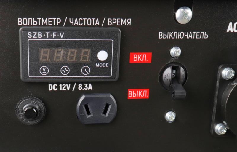 Генератор бензиновый VERTON POWER GG7500ES (6,0/6,5кВт,230В,17л.с.,445см3,Цифр.дисплей(вольтметр,частота,моточасы),хром. глушитель,электростартер+ручной старт,DC12В,розетки 1*16А+1*32А+вилка,бак 22л,медь,АКБ12V 18Ah,силовая вилка,колеса-ручки)
