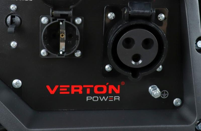 Генератор бензиновый VERTON POWER GG7500ES (6,0/6,5кВт,230В,17л.с.,445см3,Цифр.дисплей(вольтметр,частота,моточасы),хром. глушитель,электростартер+ручной старт,DC12В,розетки 1*16А+1*32А+вилка,бак 22л,медь,АКБ12V 18Ah,силовая вилка,колеса-ручки)