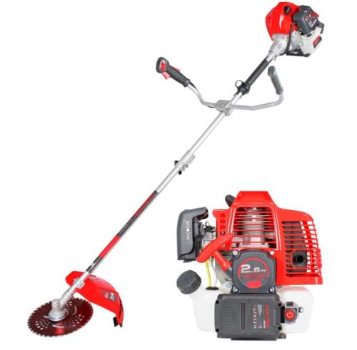Триммер бенз. VERTON garden BR-561M Professional (Электрозапуск, V двигателя 56 см3,мощность 2.8 л.с./2.1 кВт,профессиональный ранец,разборная штанга,диск 40т,катушка) + Диск для триммера VERTON DOUBLE MOWING TD02 (внеш. Ø 255 мм, посад. Ø 25.4 мм, 4