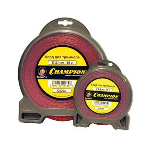 Корд триммерный Champion Spiral Pro нейлон, витой, красного цв., 2.0 мм х 15 м