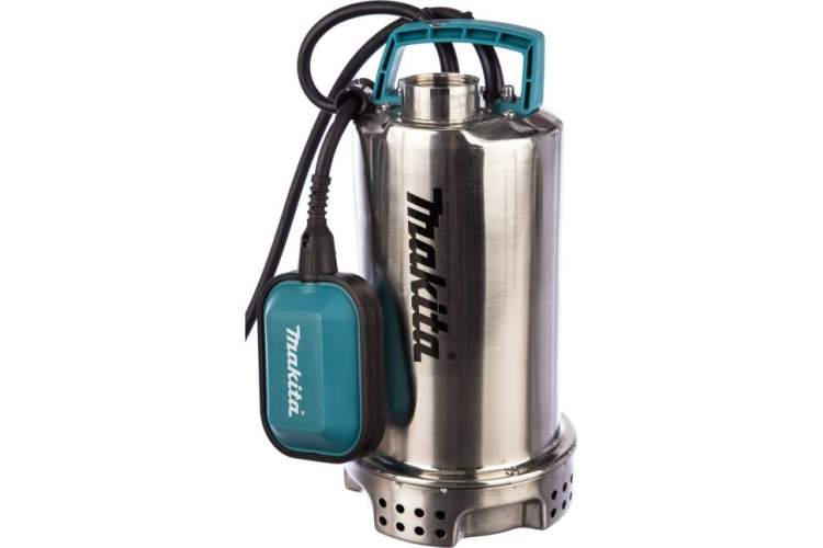 MAKITA Насос дренажный для чистой воды1100Вт,250л/м,макс h-9м,погруж-5м,⌀частиц5мм,откач до2,5см