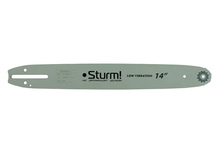 Пильная шина 14&ampquot Sturm! Паз 1,3мм, 3/8&ampquot, 52зв, хвостовик PO (OREGON K041/A041)