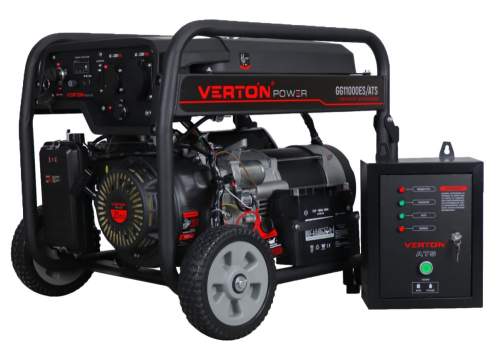 Генератор бензиновый VERTON POWER GG11000ES/ATS(9,5/10,5 кВт 230/50, 21л.с., 550 см3, выносной блок ATS (авт. запуск в случае падения напряжения в основной сети или прекращения подачи электр-ии),Цифр. дисплей (вольтметр, частота, моточасы),хром