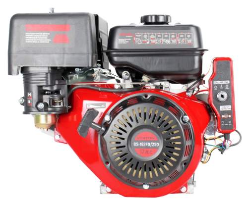 Двигатель VERTON GARDEN BS-192FD/25D (445 см3, 12,5кВт/17л.с,Ø вала 25мм (шпонка), 27/3600 Н*м/(об/мин), V 6 л., ручн/эл. зап, замок зажигания, реле тока, распредвал сталь, автопрерыватель с датчиком уровня масла, крышка бака винт, фильтр комбин.