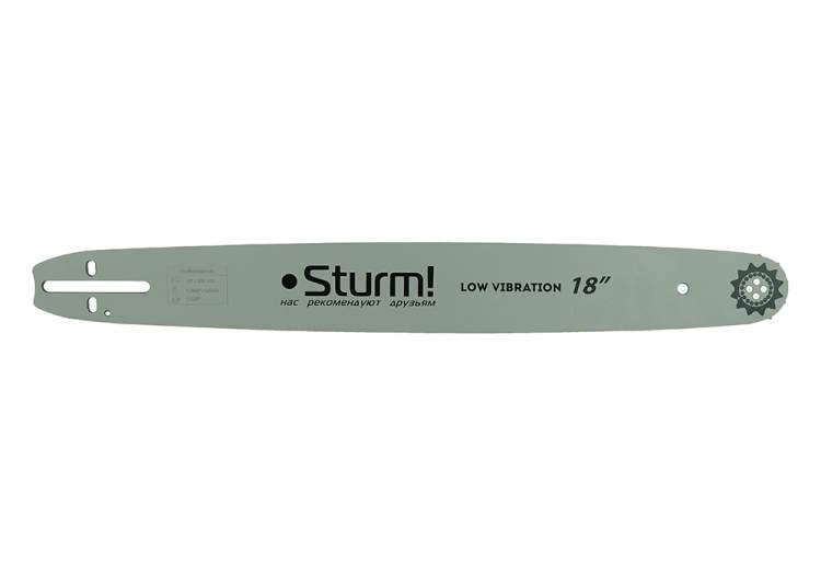 Пильная шина 18&ampquot Sturm! Паз 1,5мм,0,325&ampquot, 72зв, хвостовик POH (OREGON K095/A095)