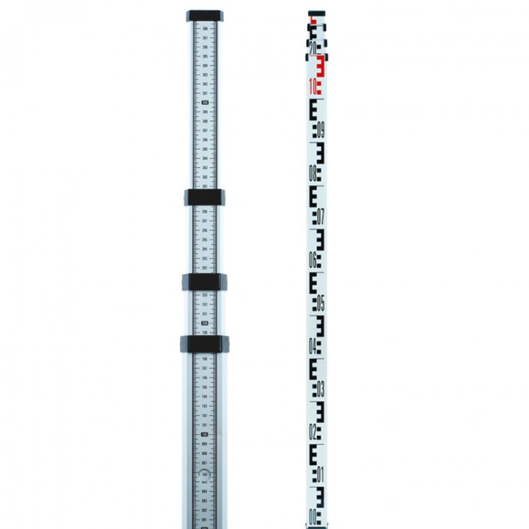 Рейка нивелирная телескопическая ADA Staff 4 (рейка-отсчет мм шкалы снизу вверх, чехол, 4м)