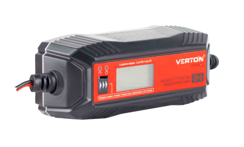Зарядное устройство VERTON  Energy ЗУ- 5 (230/50 В/Гц,мощн.60Вт.,напряж.аккум.6/12 В.,емкость обсл.аккум.1,2-120Ач.,раб.темп.(-20)-(+40) С, LCD) 20шт/уп