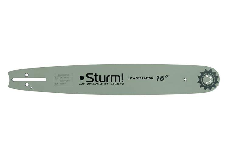 Пильная шина 16&ampquot Sturm! Паз 1,5мм, 0,325&ampquot, 66зв,хвостовик POH (OREGON K095/A095)