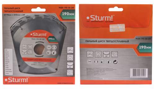 Пильный диск, размер 190x30x24 зуба, твердосплавные напайки Sturm!