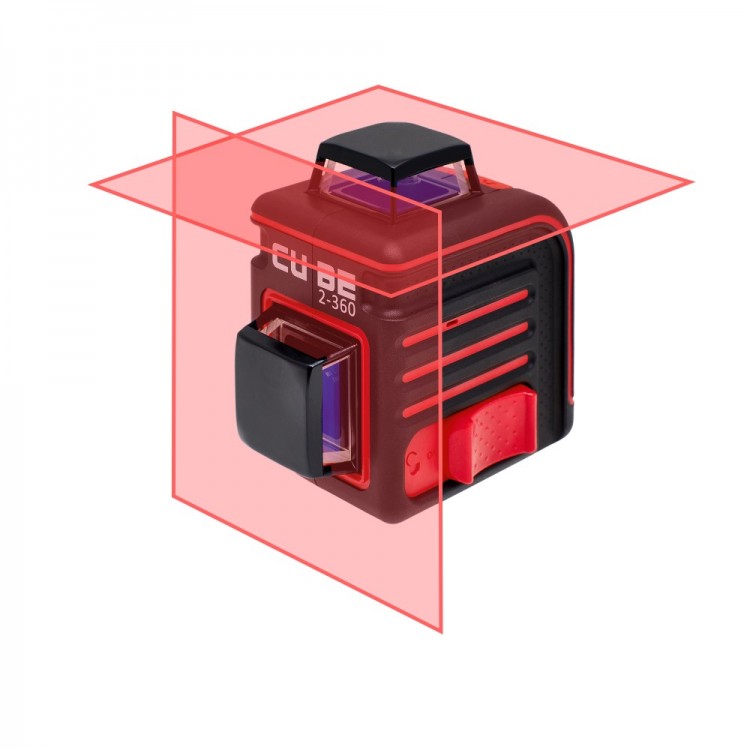 Построитель лазерных плоскостей (лазерный уровень) ADA Cube 2-360 Basic Edition Лазерный уровень ADA CUBE 2-360 – это измерительный инструмент, функционал которого оценят и профессионалы, и частные пользователи. Благодаря специальному излучателю горизонтальный и вертикальный луч проецируется на 360°. Идеально подходит при проведении строительных или ремонтных работ для выравнивания при укладке керамической плитки или другого покрытия, наклейки обоев или бордюров и т.д.

Удобная разметка. Уровень проецирует горизонтальную и вертикальную линии на 360º. При включении вертикальной линии получаются две перекрещивающиеся под углом 90º проекции (лазерный крест). Эти лазерные кресты можно использовать для переноса точек, например, с одной стены на другую.

Точное выравнивание. Выравнивание уровня автоматическое. ADA CUBE 2-360 отличается высокой точностью – погрешность составляет всего 0,3 миллиметра на метр.

Режим работы с приемником. Для работы при ярком освещении, на улице, есть режим работы с приемником. При включении этого режима дистанция разметки увеличивается с 20 метров до 70.

Две точки крепления. ADA CUBE 2-360 можно крепить к штативу или настенному креплению при помощи резьбового соединения 1/4 дюйма. Одна резьба расположена на задней стенке прибора, вторая — снизу. Прибор можно установить на штативе или на универсальном креплении.

Работа под наклоном. В этом режиме можно наклонять прибор на любой угол. Достаточно зафиксировать маятник установив клавишу включения в промежуточное положение. При этом будут проецироваться лазерные лучи с необходимым наклоном. Такая функция может понадобится, например, при установке перил лестницы.

Защищенный корпус. Весь корпус ADA CUBE 2-360 имеет протекторную защиту со всех сторон. Резиновые накладки оберегают прибор от поломок при падениях и ударах.

Типы построителей:	лазерного креста
Точность, мм/м	±2/10
Диапазон работы компенсатора, °	±3
Защита от пыли и влаги	IP54
Лазерный диод, нм	635
Класс лазера	2
Источник питания	3 х ААА/1,5
Резьба штатива	1/4
Проекция лазера	2 линии
Рабочий диапазон	20 м