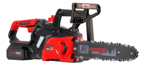 Пила аккумуляторная бесщеточная цепная Verton Garden Green Pro BCS-2012 (Li-Ion,20В,2-5А*ч,600Вт,аккум.бат-я 1шт(20V/4.0Ah),зар.устр-во, шина 12"/30см, 1,3, цепь 12" 3/8 1,3 45зв. )