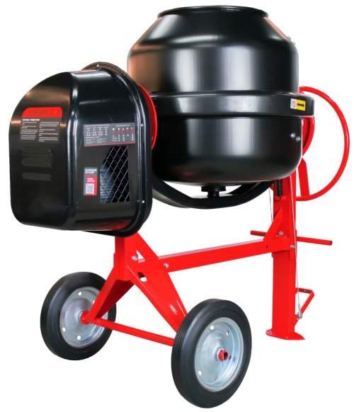 Бетоносмеситель VERTON MIX СМ-320 (мощн 2200 Вт, 230V, вен.чугун,V бака 320л ,V гот. смеси 213л, ø 742 мм, h 688 мм, толщина 2,0/2,4 мм, педаль фиксации, колесо ø40,5 см резина, руль полулуния)