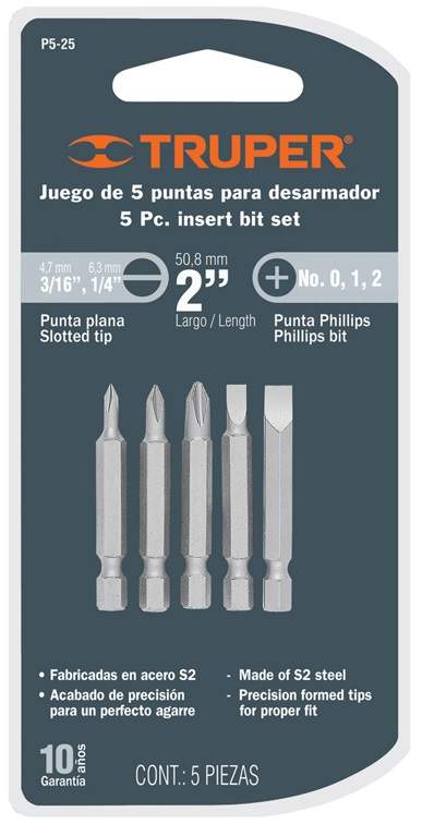 Набор бит Philips 25 мм, 5 шт. Р5-11 (блистер)/TRUPER