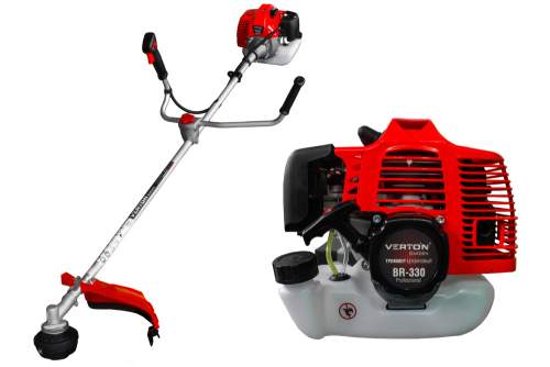 Триммер бенз. VERTON garden BR-330 Professional (V двигателя 33 см3,мощность 1.6 л.с./1.18 кВт,профессиональный ранец,цельная штанга,диск 40т,катушка)