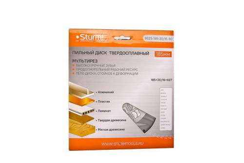 Пильный диск, размер 185x20/16x60 зубьев Мульти рез Sturm!