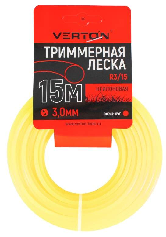 Триммерная леска R 3/15 VERTON GARDEN (3 мм; 15 м; круглый, нейлон)