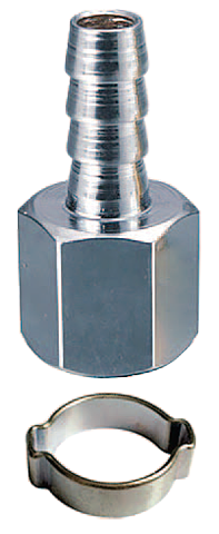 Переходник 1/4"F на елочку 6 мм с обжимным кольцом 6*11мм /FUBAG