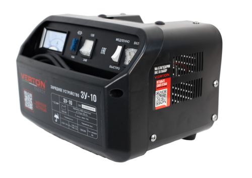 Зарядное устройство VERTON  Energy BC-10 (230/50 В/Гц ,мощн. 100Вт,напряж. аккум. 12/24В,емкость обсл. аккум. 15-100 Ач, зар. ток (пик/норм) 10/6 А)