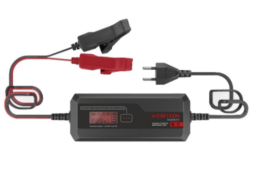Зарядное устройство VERTON  Energy BC-12 (230/50 В/Гц, мощн. 80Вт. напряж. аккум. 12/24 В,емкость обсл. аккум.20-150Ач,заряд. ток 12А, раб. темп. (-20) - (+40) С, LCD) 10 шт/уп
