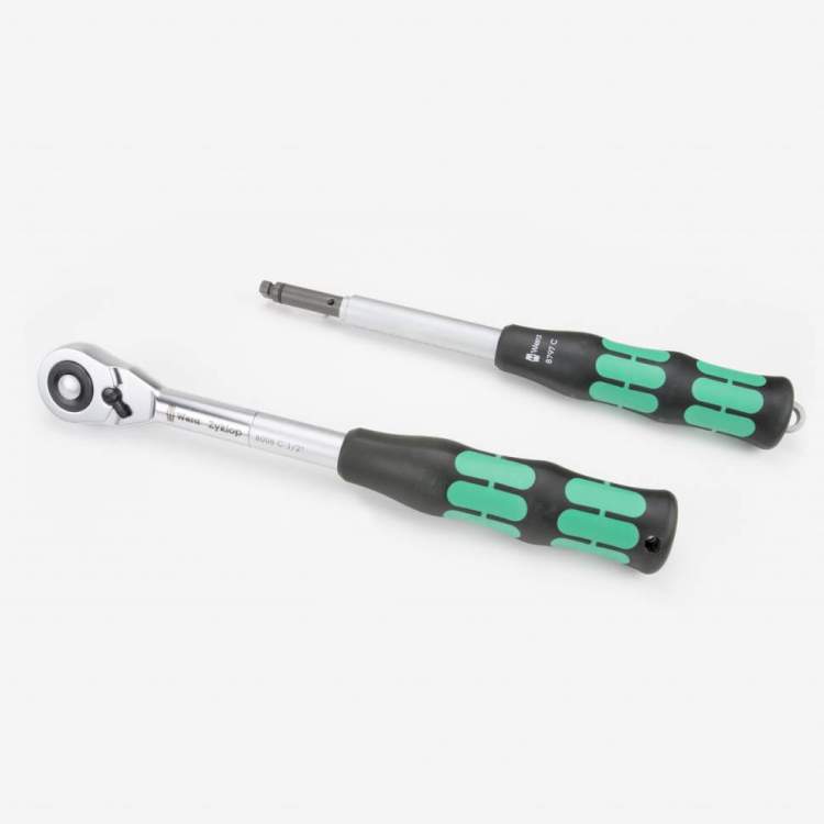 Трещотка Zyklop Hybrid 1/2" 281 мм + удлинитель 271 мм 8006С /WERA