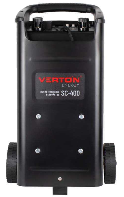 Пуско-зарядное устройство VERTON Energy SC-400 (напр.сети 230/50 В/Гц,напр.АКБ 12/24В,емкость зар. АКБ (мин/макс)20-700 Ач,макс.ток зар/зап. 60A/360А,WET, 12В потр.мощн.2,4/4,8кВт,5 реж. зар,IP20)