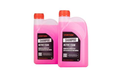 Шампунь концентрат Verton Shampoo Active Foam для бесконтактной мойки (цвет красный) 0,946 л, Пропорции разбавления от1:25 до 1:50 (от 1л шампуня на 25л воды до 1л шампуня на 50л воды (24шт/кор)