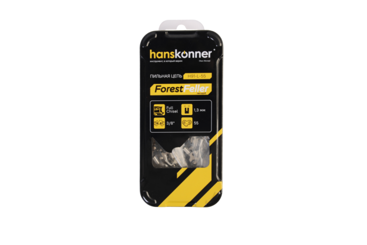 Цепь 3/8&ampquot-1,3 мм -55 зв., квадратный зуб, Hanskonner